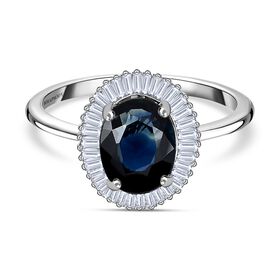 RHAPSODY AAAA australischer blauer Saphir und VE EF Diamant Ring in 950 Platin &ndash; 1,60 ct.