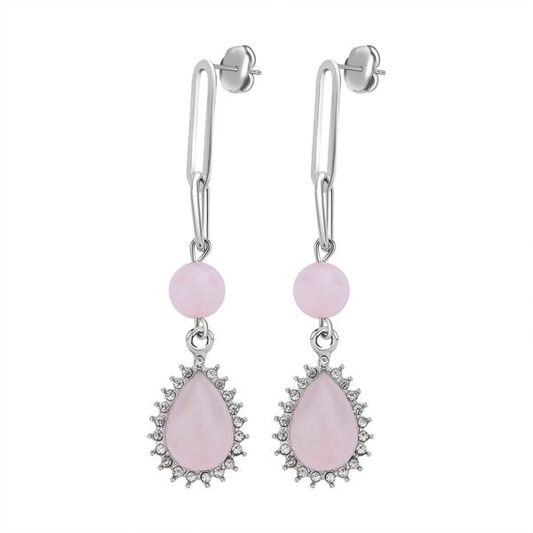 Rosenquarz Ohrringe, silberfarben ca. 18,00 ct image number 4