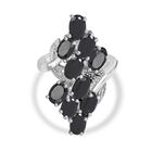 Schwarzer Spinell Ring 316L Edelstahl (Größe 21.00) ca. 6.06 ct