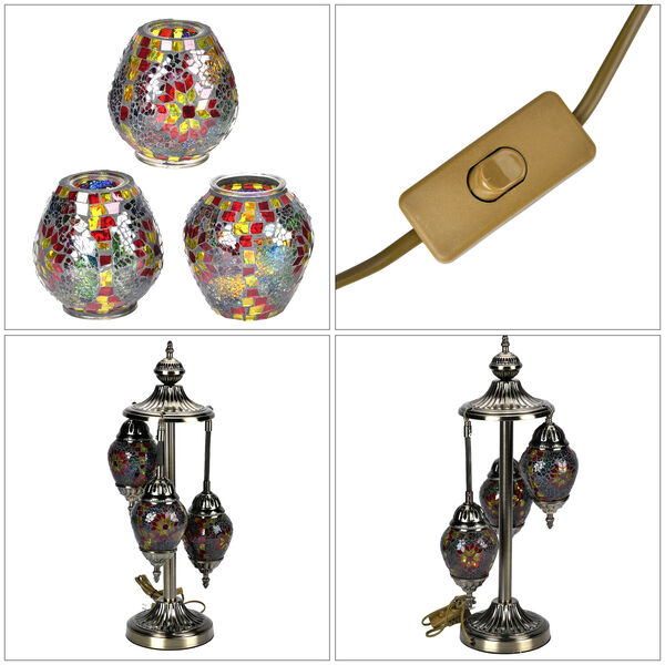 Mosaik Glas Lampe, bronze image number 2