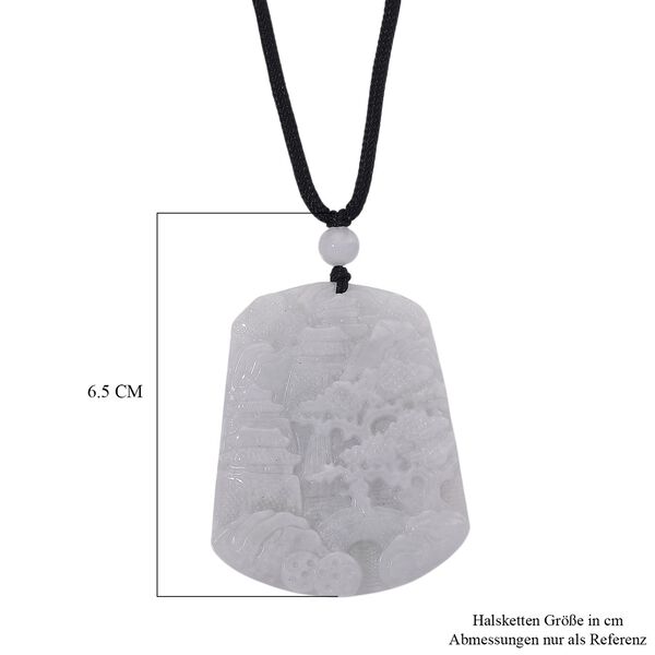 EXTREM SELTEN Natürliche Weiße Jade Anhänger mit Kette 50 cm ca. 130.00 ct image number 6