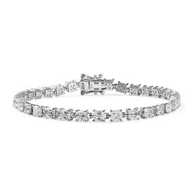 Moissanit Armband ca. 20 cm 925 Silber rhodiniert ca. 11,17 ct.
