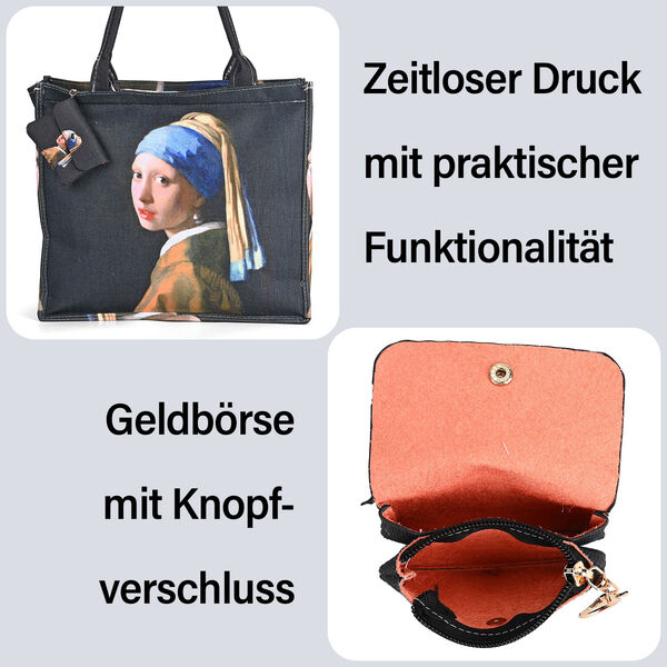 2er Set Shopper und Geldb&ouml;rse - M&auml;dchen mit dem Perlenohrring image number 3