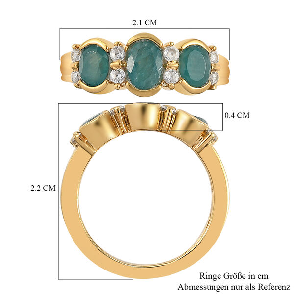 Grandidierit und Zirkon-Ring, 925 Silber vergoldet  ca. 1,43 ct image number 7