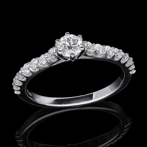 LUXORO IGI zertifizierter SI-GH Labor Diamant Ring in 585 Weißgold - 1 ct. image number 8