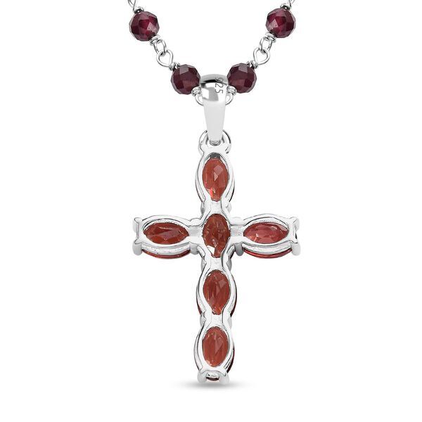 Rote Granat-Kreuz-Halskette - 20,28 ct. image number 6