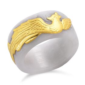 Weißer Jade Ring in 999 Gelbgold - 45 ct.