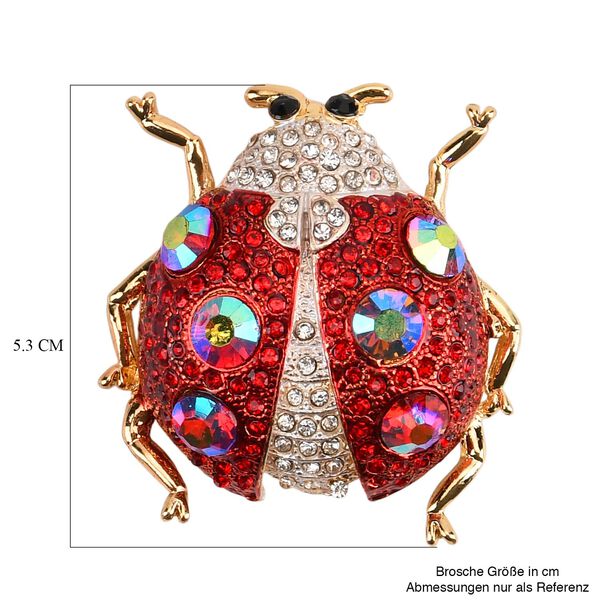 Mehrfarbiger Kristall Brosche  Gelb image number 6