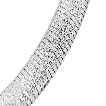 Chunky Choker flache Fischgr&auml;tenkette in Silber