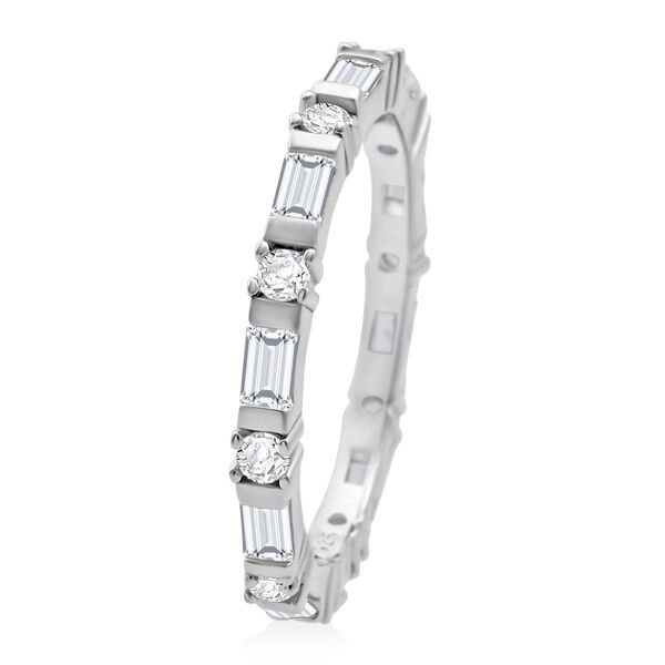 LUSTRO STELLA 2er-Set wei&szlig;e Zirkonia Eternity Bandringe