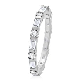LUSTRO STELLA 2er-Set weiße Zirkonia Eternity Bandringe LUSTRO STELLA 2er-Set weiße Zirkonia Eternity Bandringe