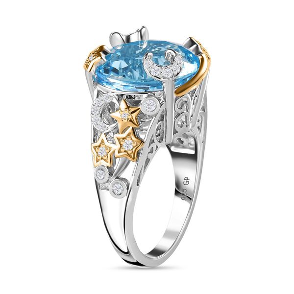 GP Celestial Dream Kollektion - Himmelblauer Topas, Zirkon und Kanchanaburi blauer Saphir-Ring - 12,87 ct. image number 5