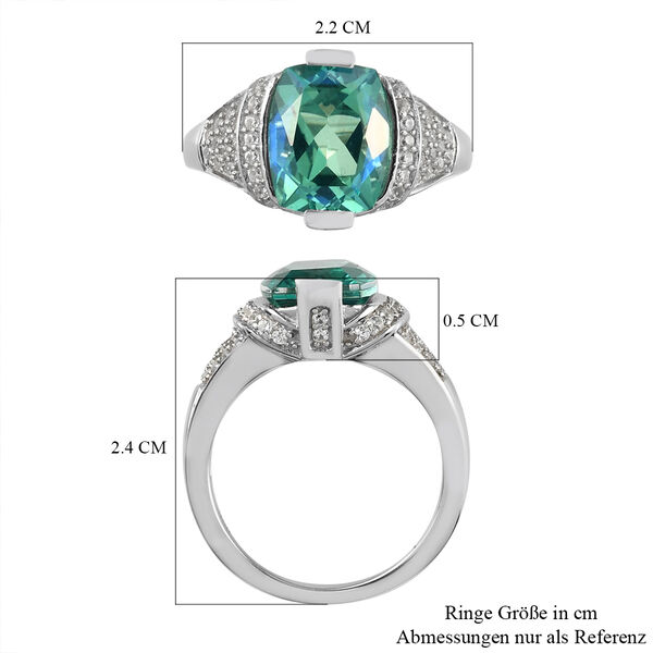 Pfau Triplett Quarz und Zirkon Ring 925 Silber platiniert image number 7