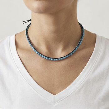 Flexible blaue Howlith Halskette - 80 ct.