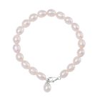 Weiße Süßwasser Perle Armband ca. 20 cm 925 Silber rhodiniert