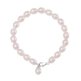 Weiße Süßwasserperlen Armband, 20 cm