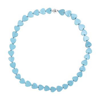 Sleeping Beauty t&uuml;rkisfarbene Herz Muschelkernperle 50cm Halskette
