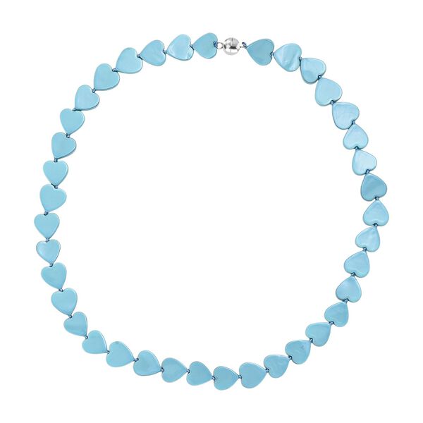 Sleeping Beauty t&uuml;rkisfarbene Herz Muschelkernperle 50cm Halskette image number 3