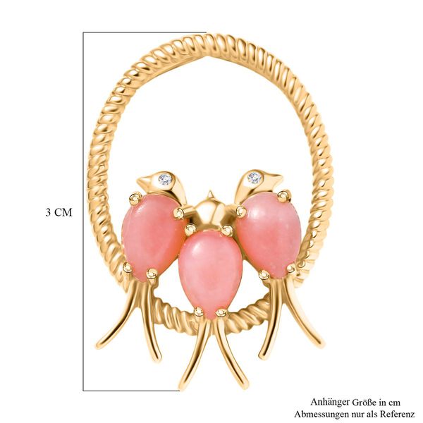 AA Vinicunca-Peruanischer-Opal,, Weißer Zirkon Anhänger 925 Silber 750 Gelb Vergoldet ca. 2,13 ct. image number 5