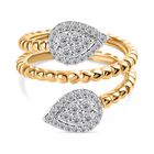 Moissanit Ring 925 Silber Zweifarbige Beschichtung (Größe 20.00) ca. 0,68 ct