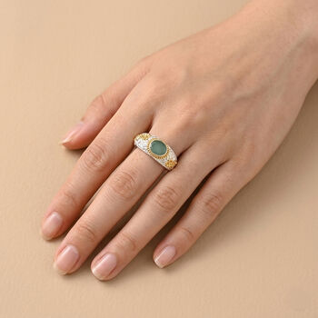 D'Joy Royal Bali -  Socoto Smaragd Ring 925 Silber (Gr&ouml;&szlig;e 18.00) ca. 1.17 ct