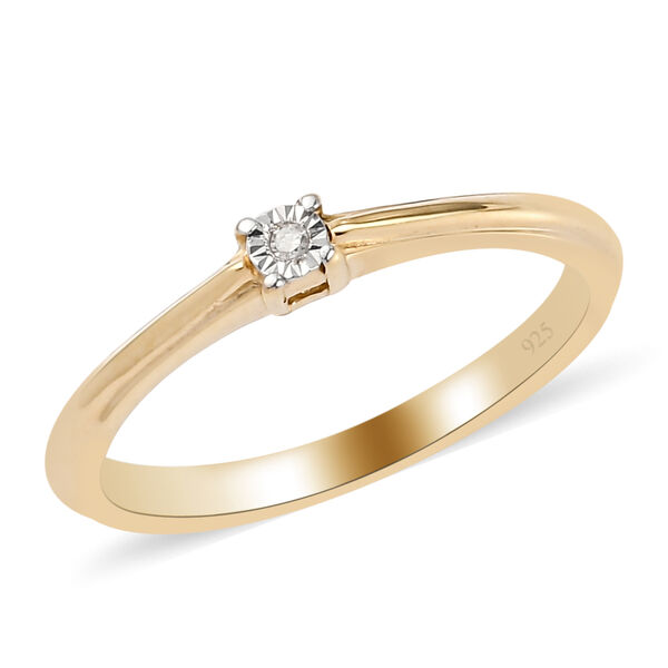 Diamant Ring 925 Silber vergoldet image number 4