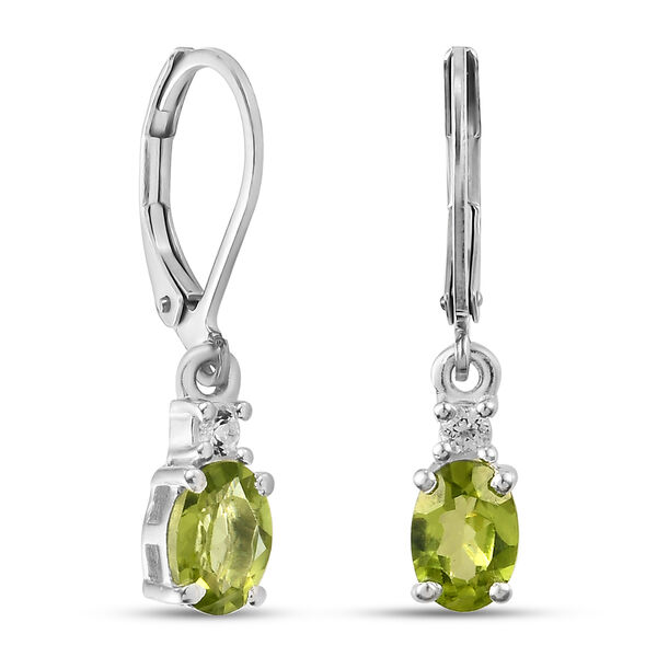 Nat&uuml;rlicher Peridot und Topas Ohrh&auml;nger 925 Silber ca. 1,75 ct&nbsp; image number 5