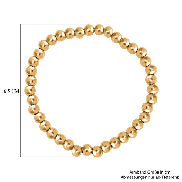 5er-Set – Kugel-Perlen-Armbänder in Goldton image number 9
