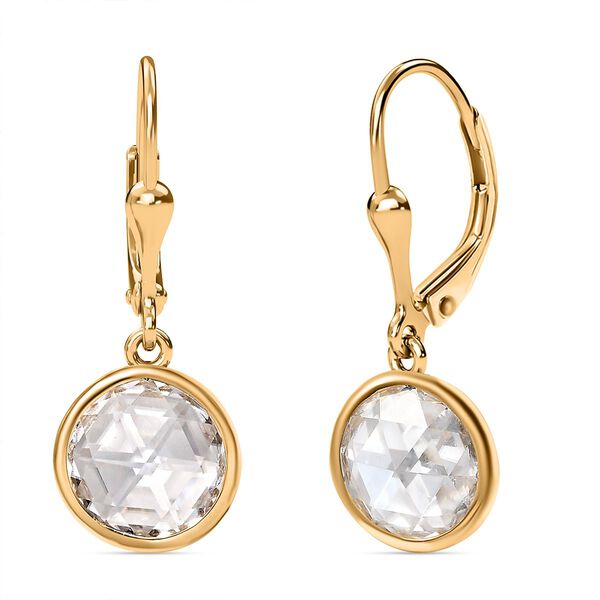 Moissanit Ohrringe, 925 Silber 750 Gelbgold Vermeil - 4,96 ct.