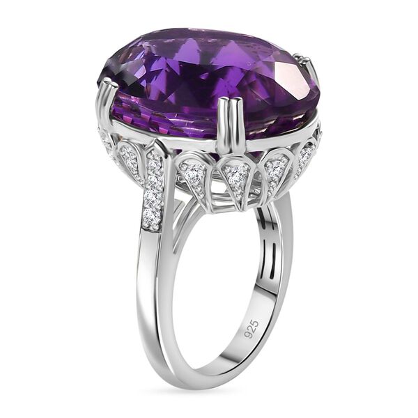 Afrikanischer Amethyst und Zirkon Ring - 24,74 ct. image number 5