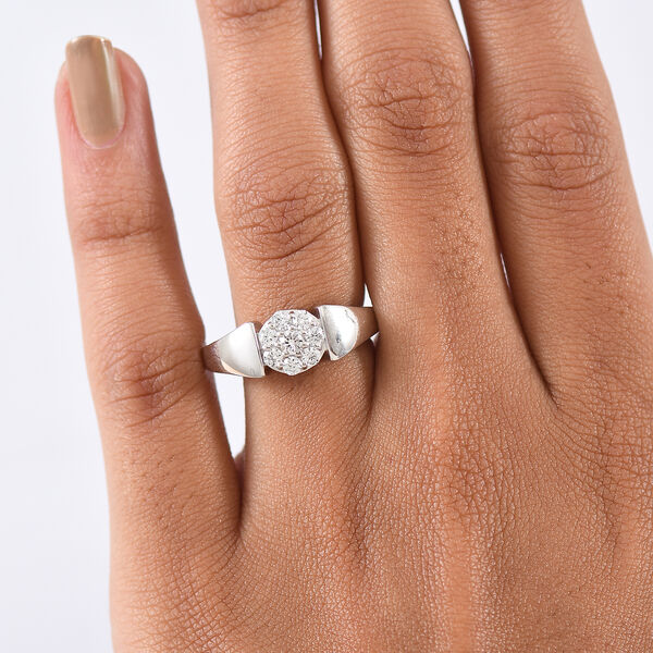 LUXURIANT SGL zertifizierter SI-GH Labor Diamant Ring, 925 Silber rhodiniert - 0,50 ct. image number 2