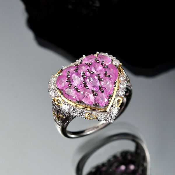 Ilakaka Rosa Saphir (Fissure gef&uuml;llt) Ring 925 Silber rhodiniert (Gr&ouml;&szlig;e 20.00) ca. 4,97 ct image number 2