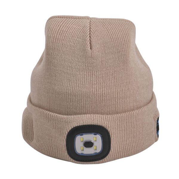 Strickmütze mit LED Licht, Beige image number 4