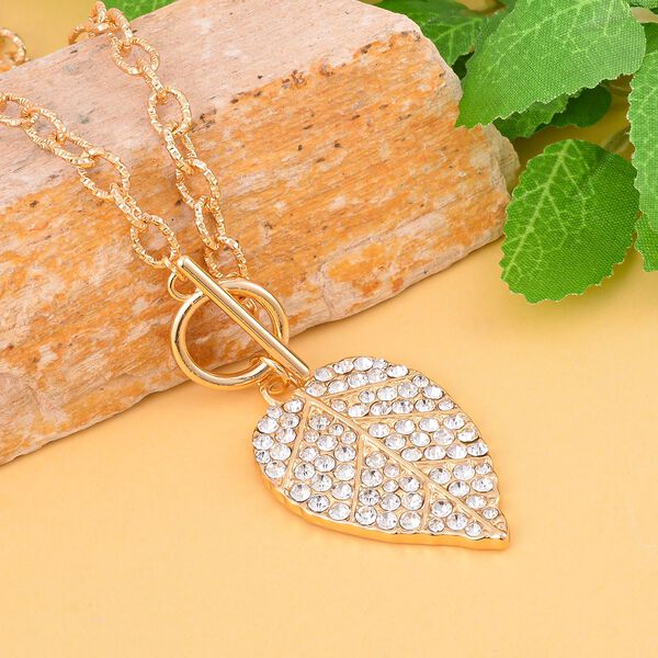 Wei&szlig;e Kristall-Halskette, 56 cm image number 1