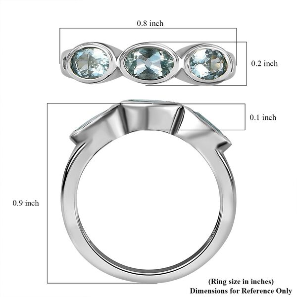 Espirito Santo Aquamarin Ring, 925 Silber platiniert, ca. 1.22 ct image number 6