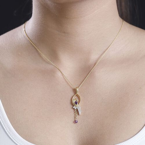 GP Trifono Kollektion - Afrikanischer Amethyst, Zirkon und blauer Saphir-Anhänger mit 50cm Kette - 0,78 ct. image number 1
