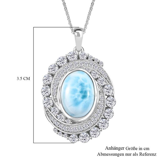 D'Joy Larimar, Wei&szlig;er Zirkon Schmuckset ca. 45 cm 925 Silber rhodiniert ca. 10.59 ct image number 7