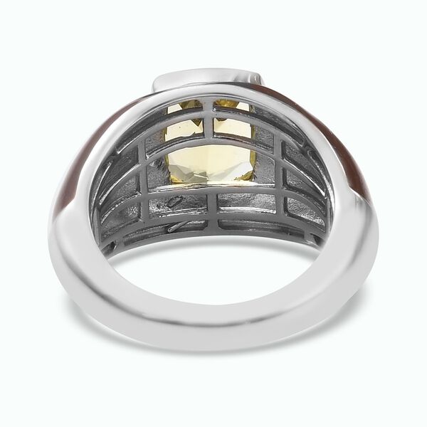 Ouro Verde-Quarz und Emailliert Solitär Ring 925 Silber Platin-Überzug image number 6