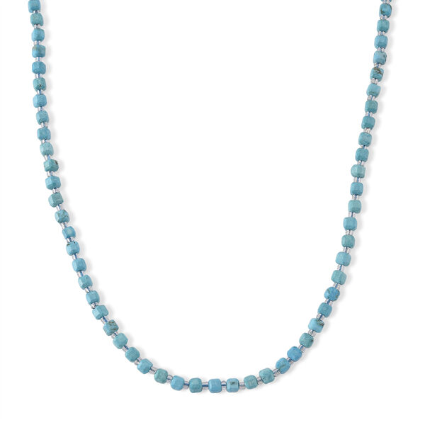 Blauer Howlit, Glas Halskette, flexibel, 316L Edelstahl 85.00 ct