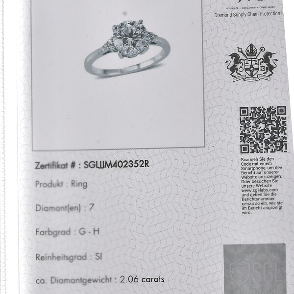 EXKLUSIVES ANGEBOT LUXURIANT DIAMOND - Lab Grown Diamant 100 Facetten-GH Ring 925 Silber Rhodiniert (Gr&ouml;&szlig;e 18.00) ca. 2.08 ct image number 7
