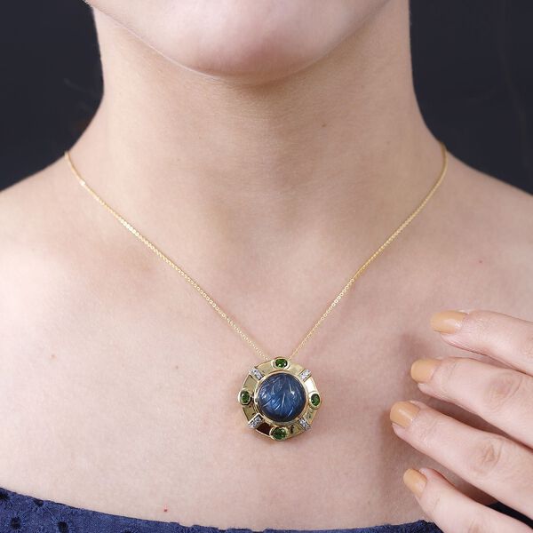 GP Italian Garden Kollektion- Labradorit, Chromdiopsid, Zirkon und blauer Saphir-Anhänger mit 45cm Kette - 15,43 ct. image number 3