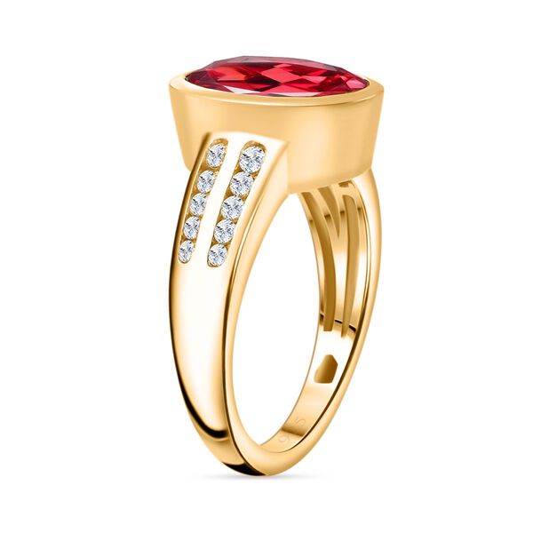 Labor Padparadscha Saphir und Zirkon Ring - 5,56 ct. image number 5