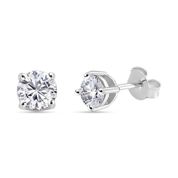 RADIANTA GRA zertifiziert Moissanit (D-VVS) Ohrringe 925 Silber rhodiniert ca. 0.92 ct image number 0