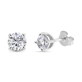 RADIANTA GRA zertifiziert Moissanit (D-VVS) Ohrringe 925 Silber rhodiniert ca. 0.92 ct