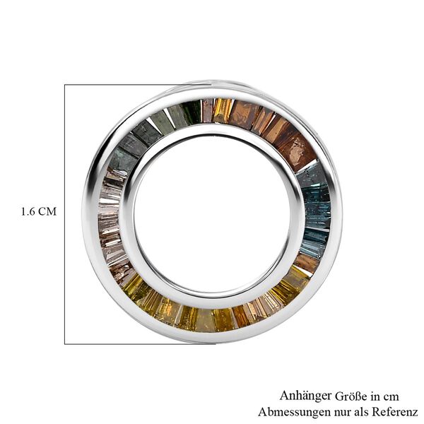 Mehrfarbiger Diamant  Anh&auml;nger, 925 Silber platiniert ca. 0.50 ct image number 6