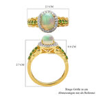 Natürlicher, äthiopischer Opal und natürlicher Chromdiopsid-Ring, 925 Silber Bicolor  ca. 1,80 ct image number 6
