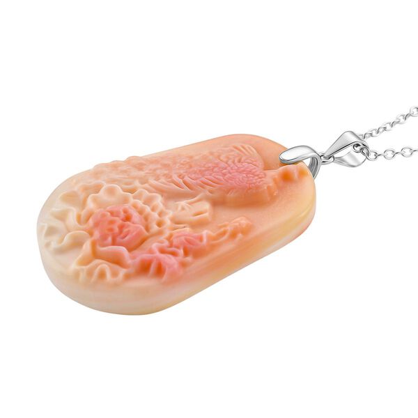 D'Joy Nat&uuml;rlicher Rosa K&ouml;nigsmuschel Perle Anh&auml;nger mit 50cm Kette - 44 ct. image number 4