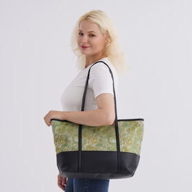 Gro&szlig;e Tragetasche mit Libellenmuster, 48&times;29&times;14 cm, Gr&uuml;n