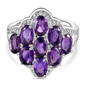 Afrikanischer Amethyst-Ring, (Gr&ouml;&szlig;e 16.00) Edelstahl, ca. 3,55 ct