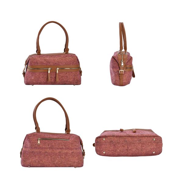 Handtasche aus Naturkork mit RFID-Schutz, Rot image number 3